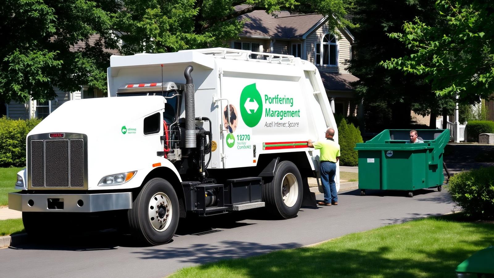 Katherenzo Co. waste management truck servicing a Fairfield home